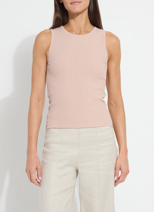 Lysse Andreia Ribbed Knit Tank Sabbia Rose