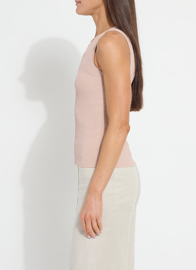 Lysse Andreia Ribbed Knit Tank Sabbia Rose