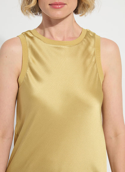 Lysse Akemi Mix Media Tank Top Palermo Blue