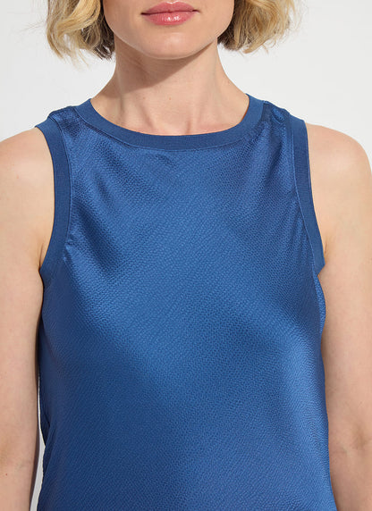Lysse Akemi Mix Media Tank Top Palermo Blue