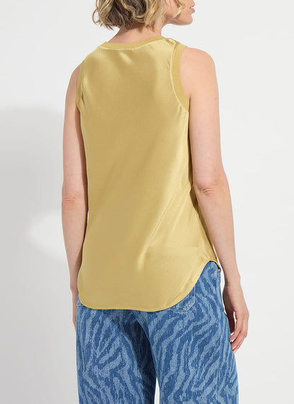 Lysse Akemi Mix Media Tank Top Palermo Blue