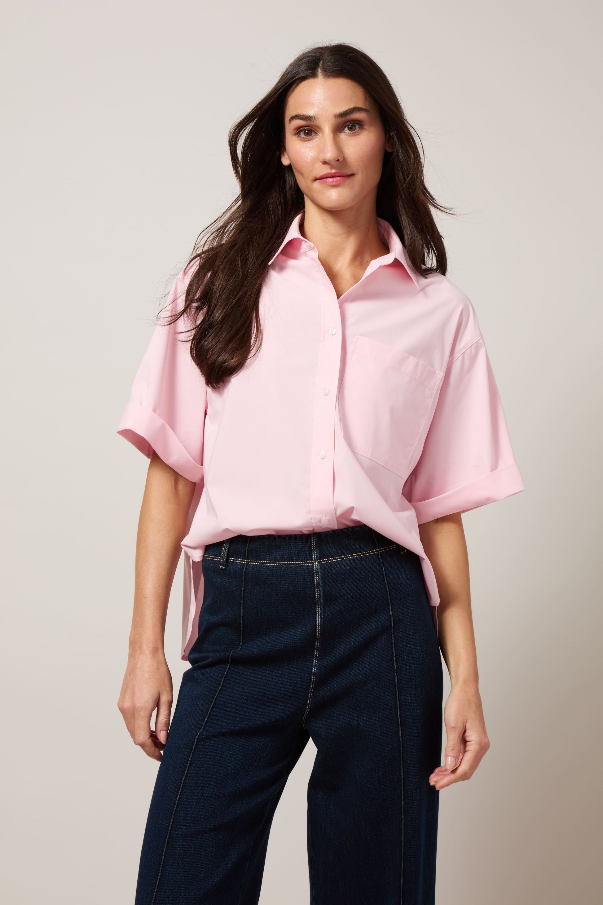 Lysse Corinna Oversized Cropped Shirt White