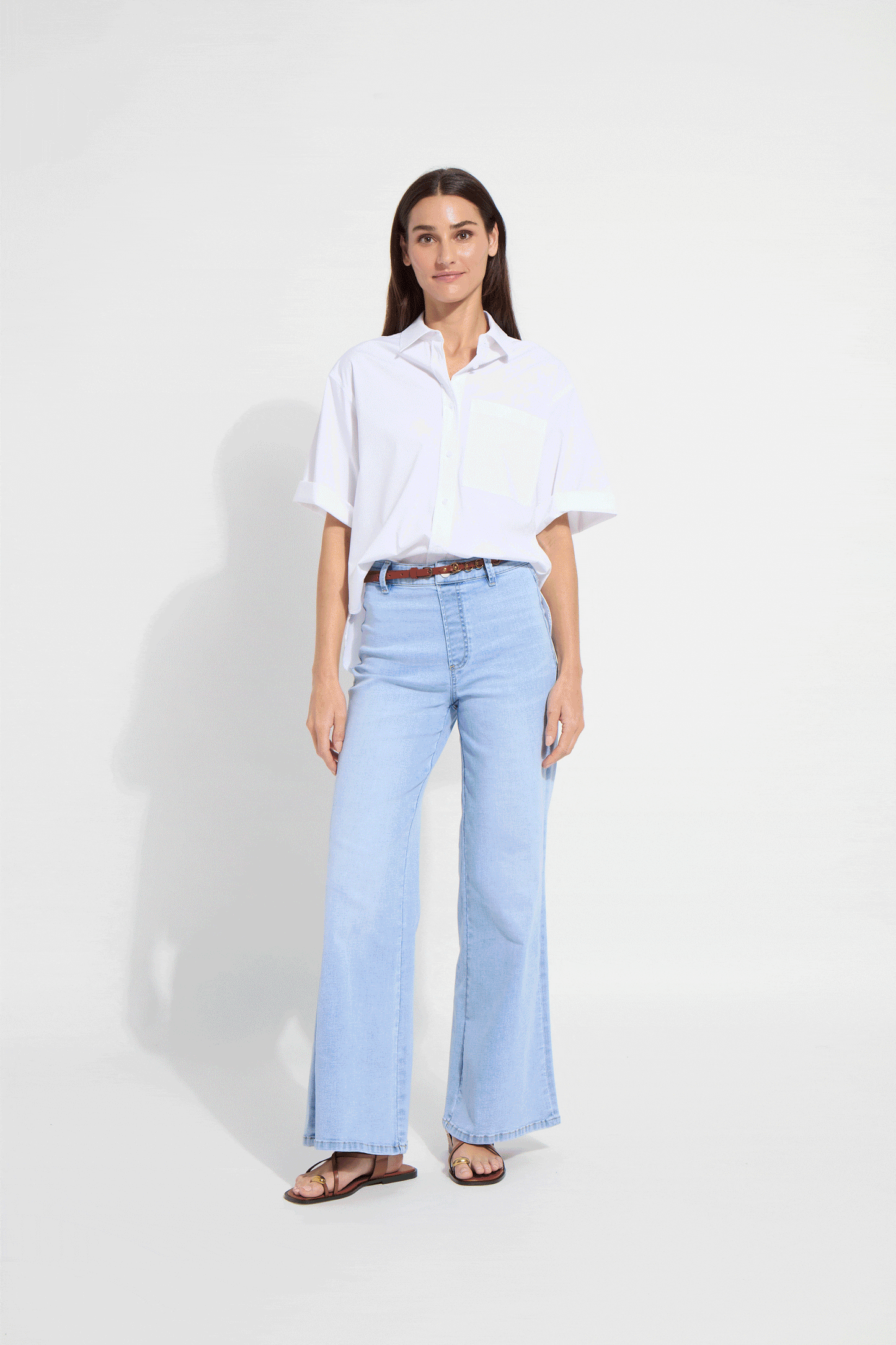 Lysse Corinna Oversized Cropped Shirt White