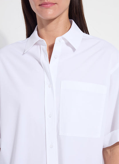 Lysse Corinna Oversized Cropped Shirt White