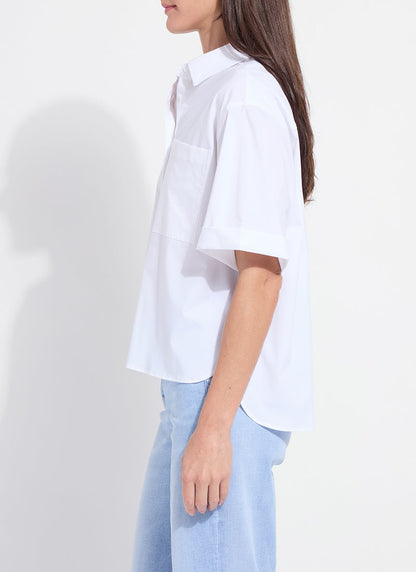 Lysse Corinna Oversized Cropped Shirt White