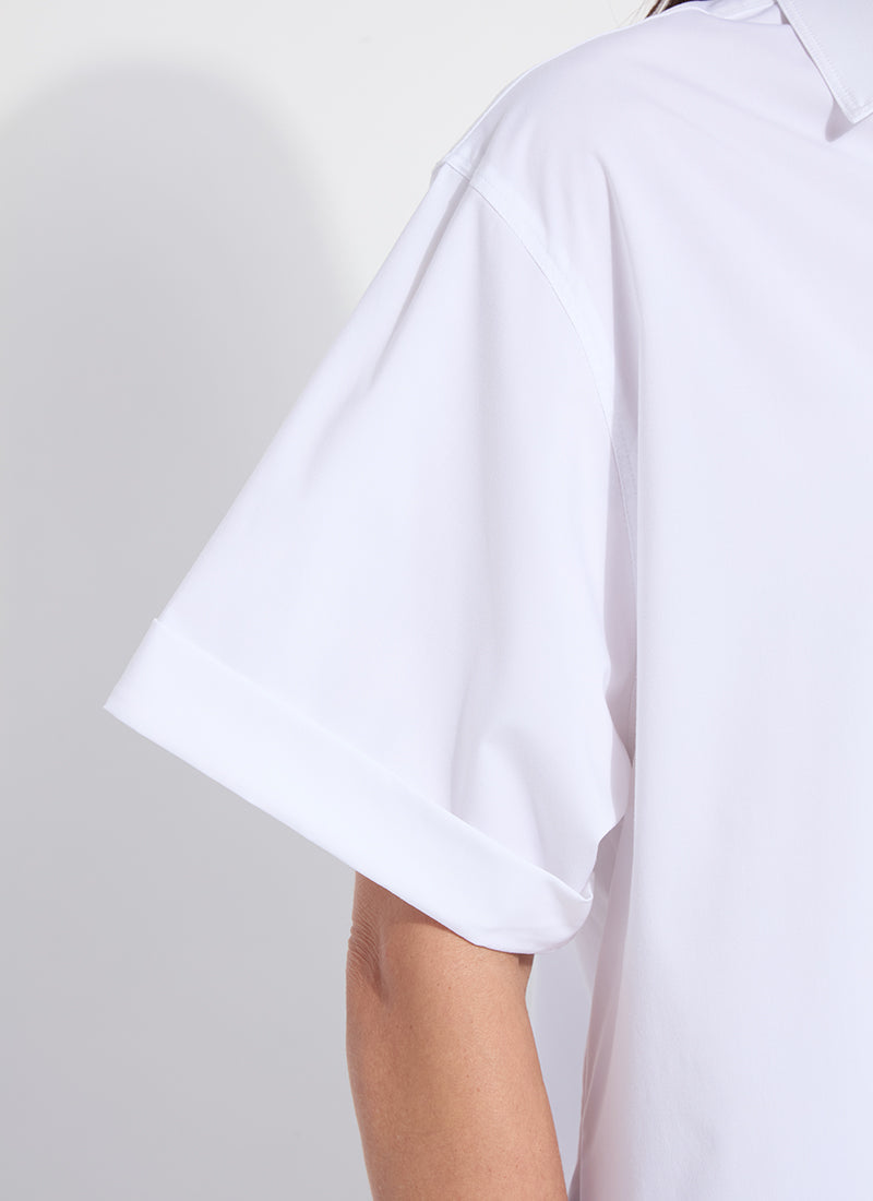 Lysse Corinna Oversized Cropped Shirt White