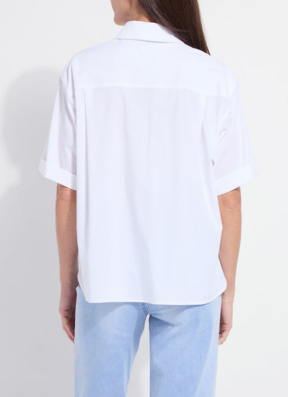 Lysse Corinna Oversized Cropped Shirt White