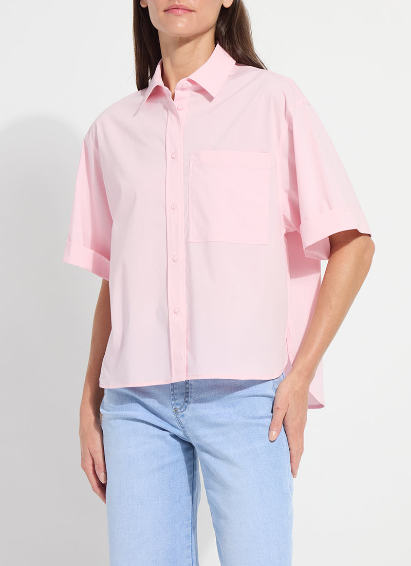 Lysse Corinna Oversized Cropped Shirt White