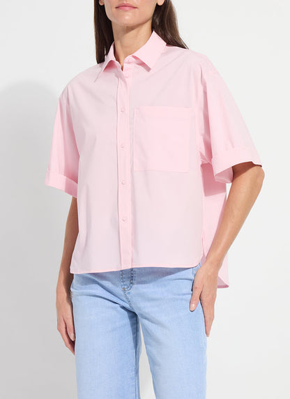 Lysse Corinna Oversized Cropped Shirt White