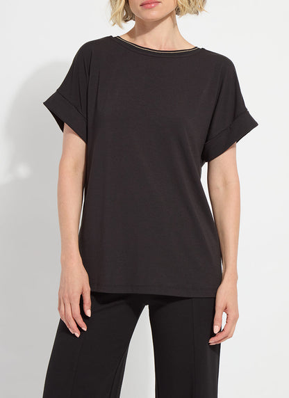 Lysse Akira Reversible Rolled Up Sleeve Top Black