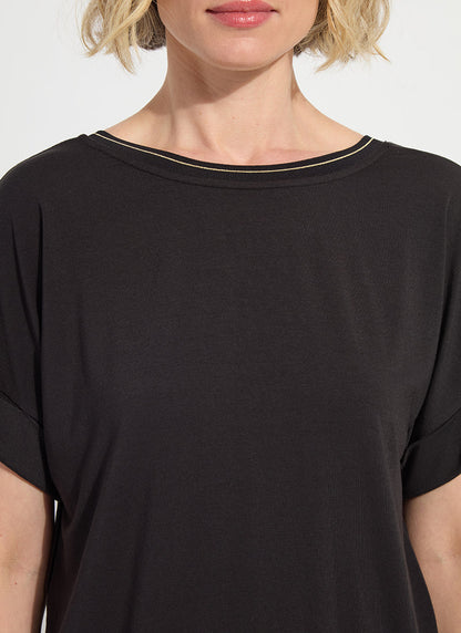 Lysse Akira Reversible Rolled Up Sleeve Top Black