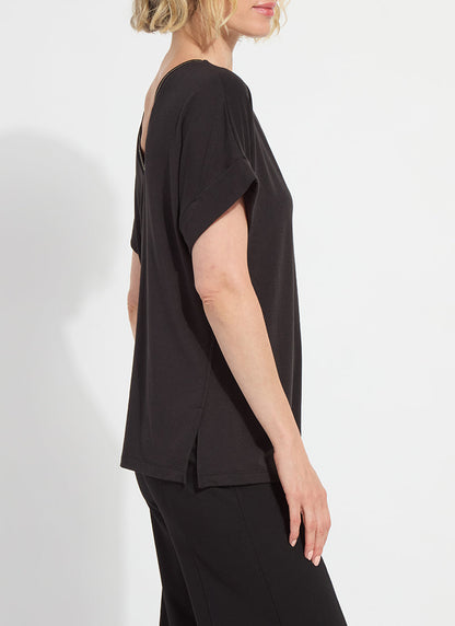 Lysse Akira Reversible Rolled Up Sleeve Top Black