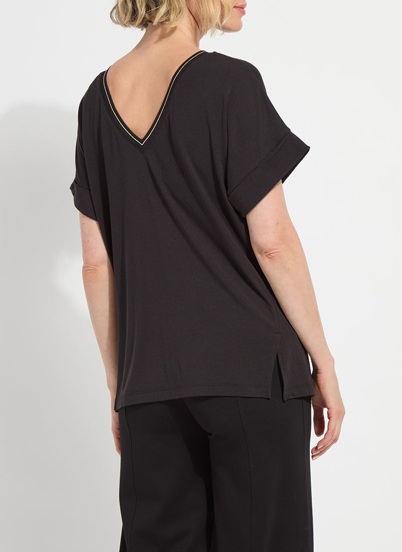 Lysse Akira Reversible Rolled Up Sleeve Top Black