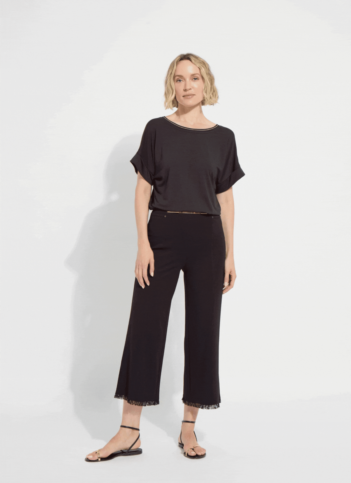 Lysse Akira Reversible Rolled Up Sleeve Top Black