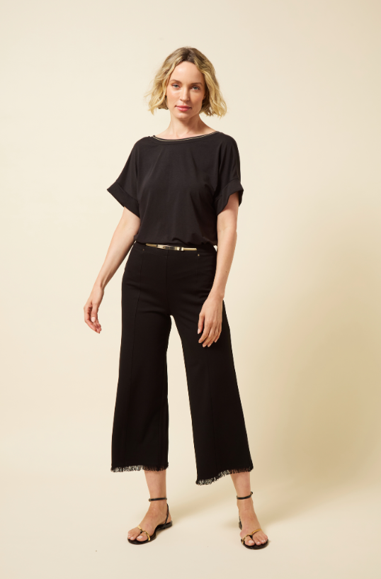 Lysse Akira Reversible Rolled Up Sleeve Top Black