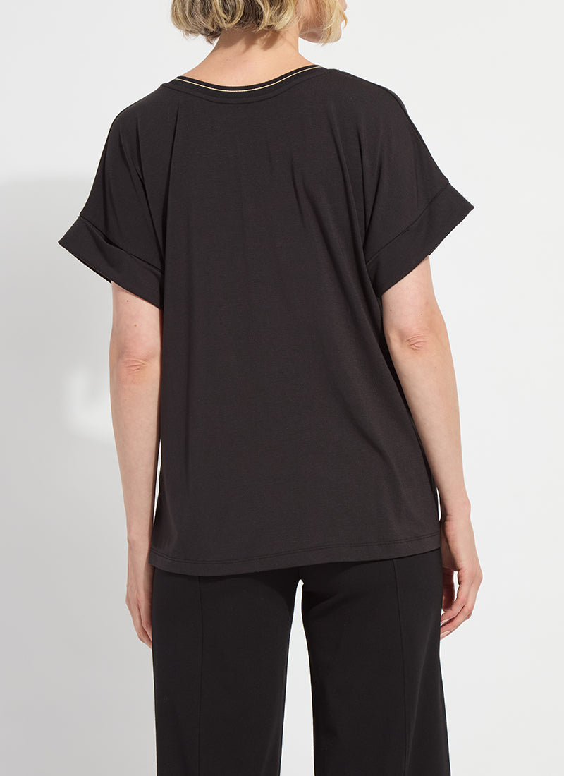 Lysse Akira Reversible Rolled Up Sleeve Top Black