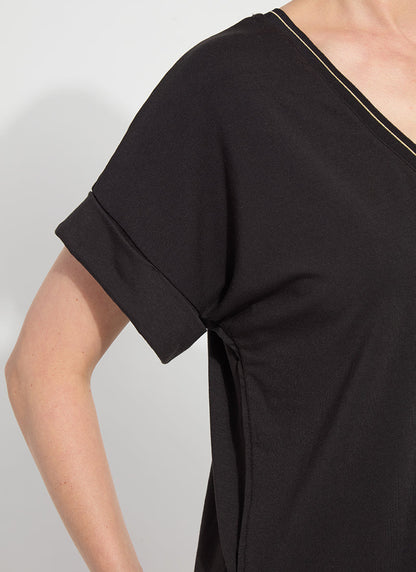 Lysse Akira Reversible Rolled Up Sleeve Top Black