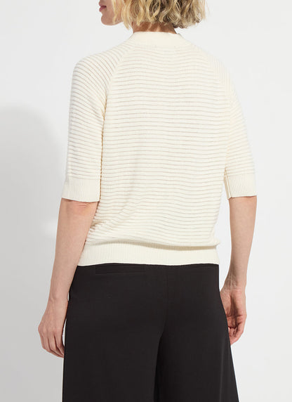 Lysse Regina Short Sleeve Cardigan Ecru