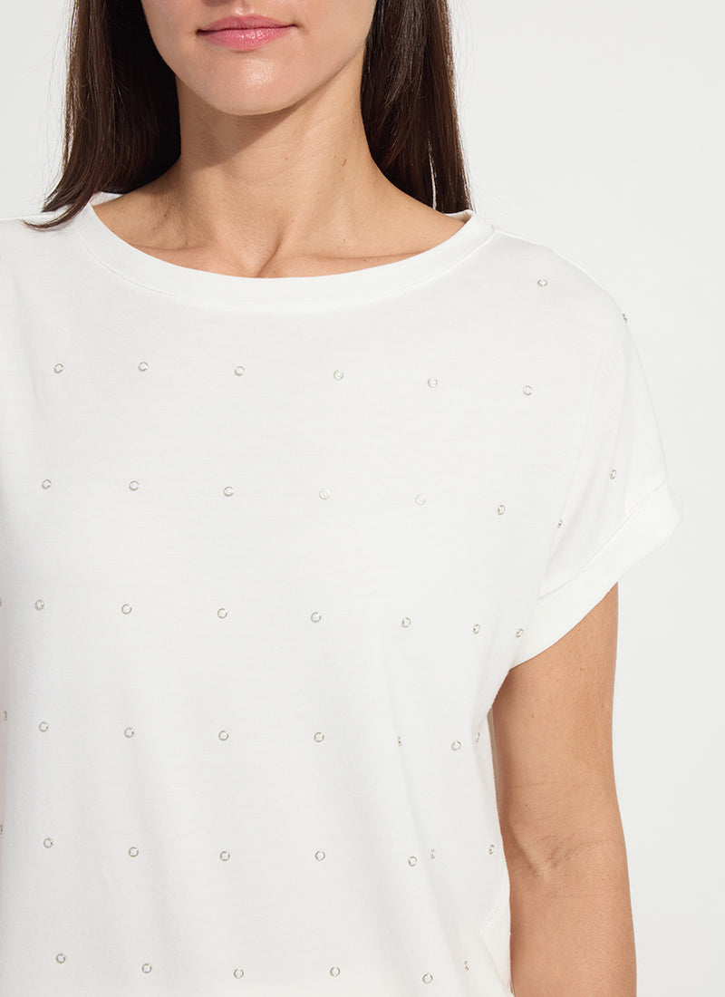 Lysse Nisha Metal Heatset Pearl Top Off White