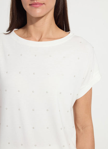 Lysse Nisha Metal Heatset Pearl Top Off White