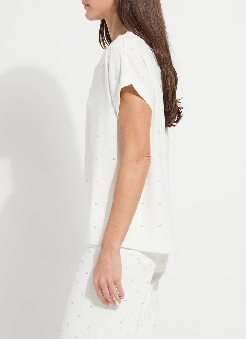 Lysse Nisha Metal Heatset Pearl Top Off White