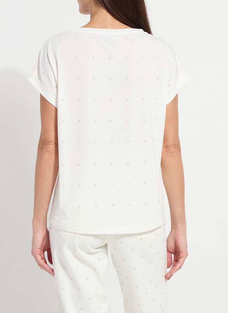 Lysse Nisha Metal Heatset Pearl Top Off White
