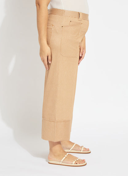 Lysse Analia Wide Leg Denim Curvy (25" Inseam) Cinnamon Sheen Line