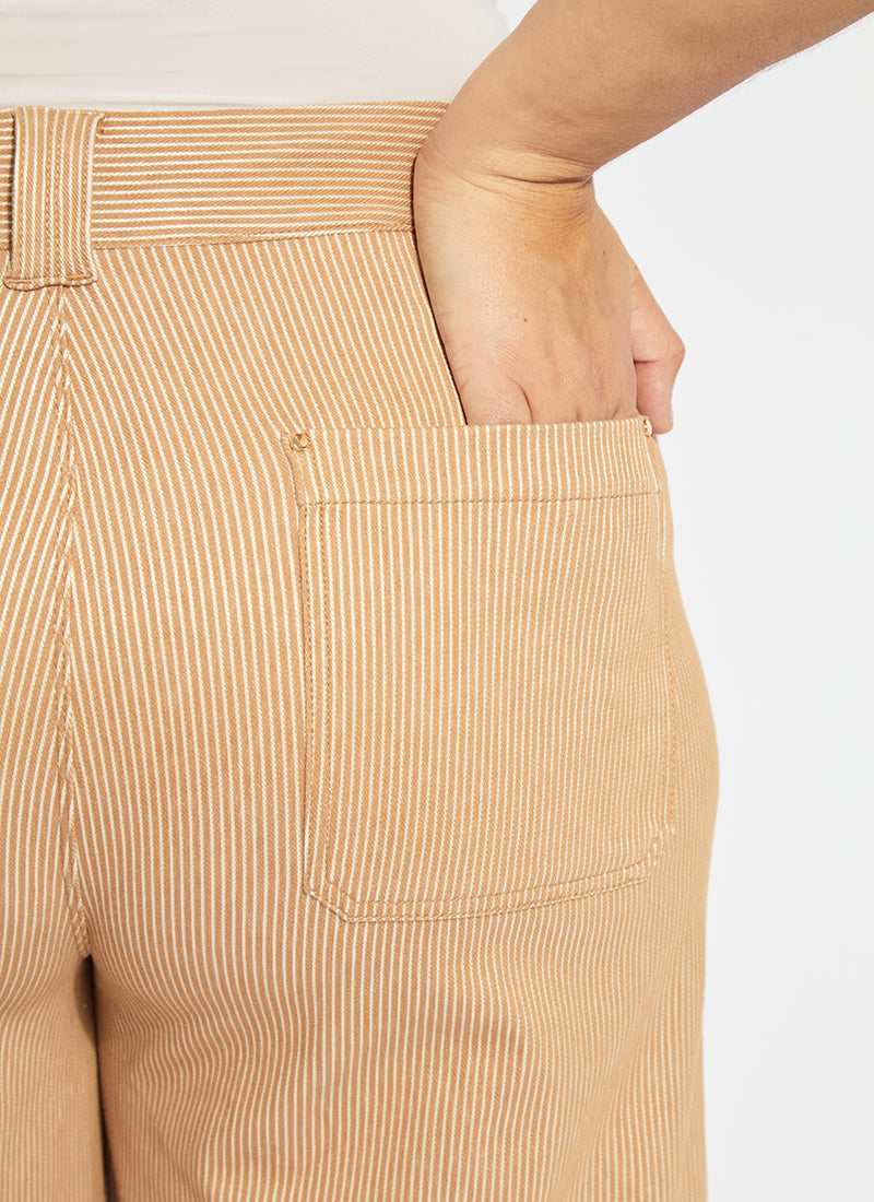 Lysse Analia Wide Leg Denim Curvy (25" Inseam) Cinnamon Sheen Line