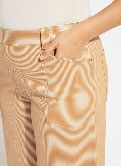 Lysse Analia Wide Leg Denim Curvy (25" Inseam) Cinnamon Sheen Line
