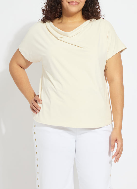 Lysse Ensley Cowl Neck Top Curvy Macadamia