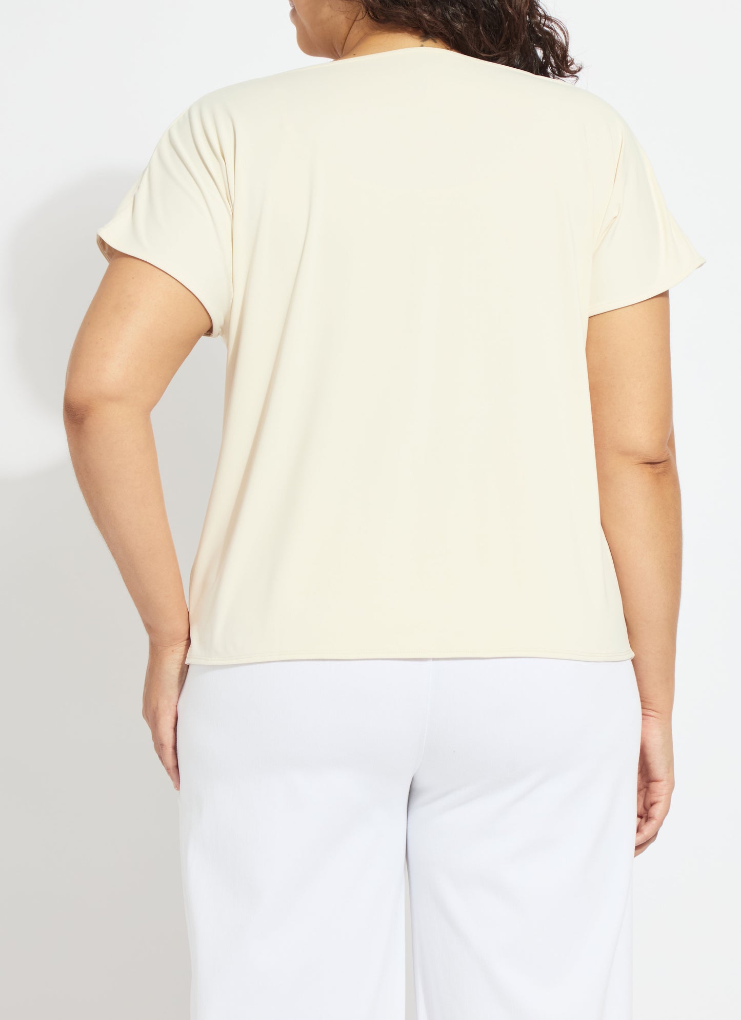 Lysse Ensley Cowl Neck Top Curvy Macadamia