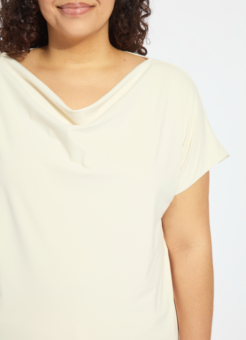Lysse Ensley Cowl Neck Top Curvy Macadamia