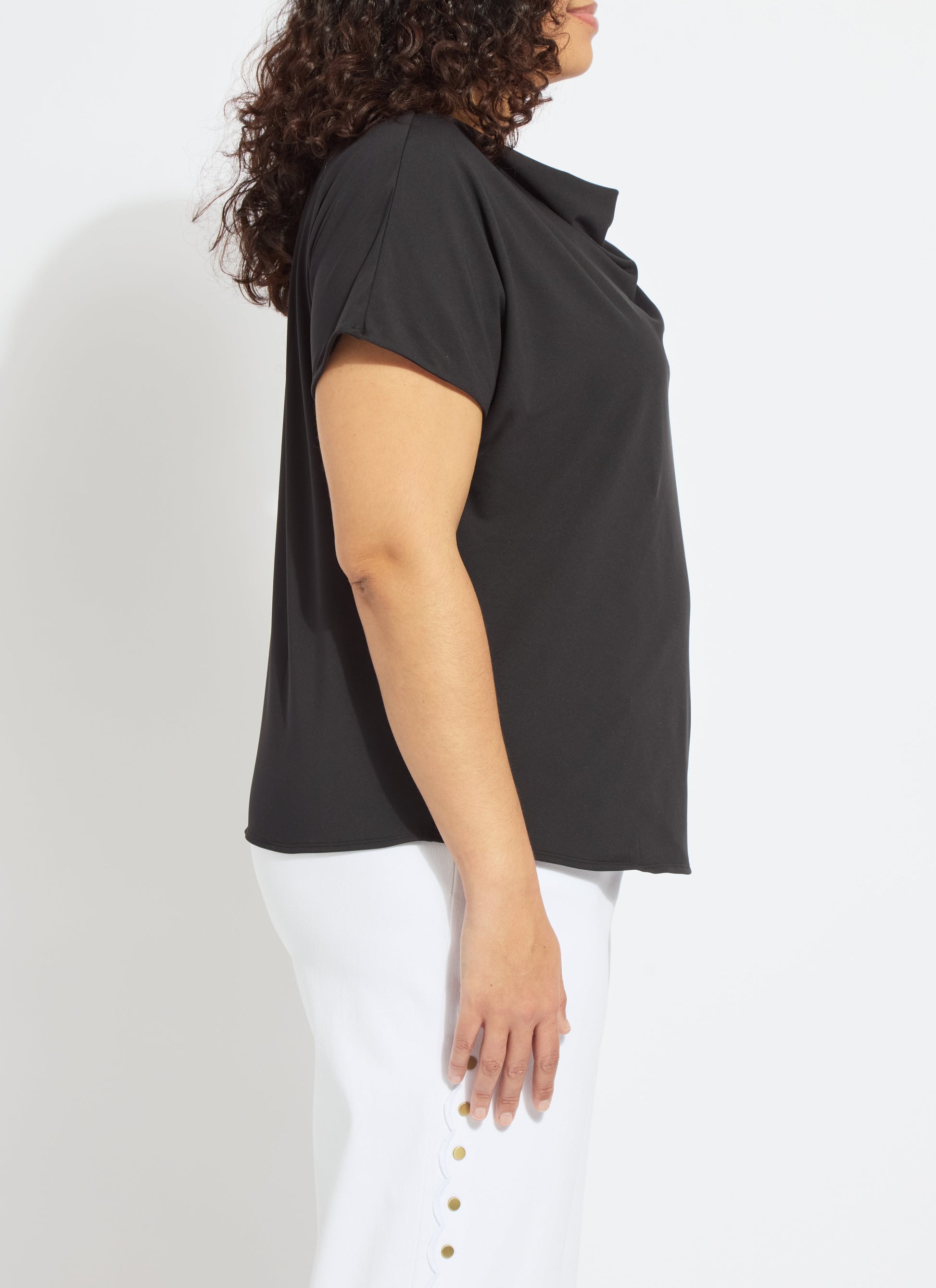 Lysse Ensley Cowl Neck Top Curvy Macadamia
