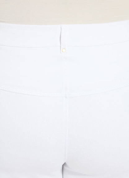 Lysse Willa Scallop Studded Crop Denim Curvy (25" Inseam) White