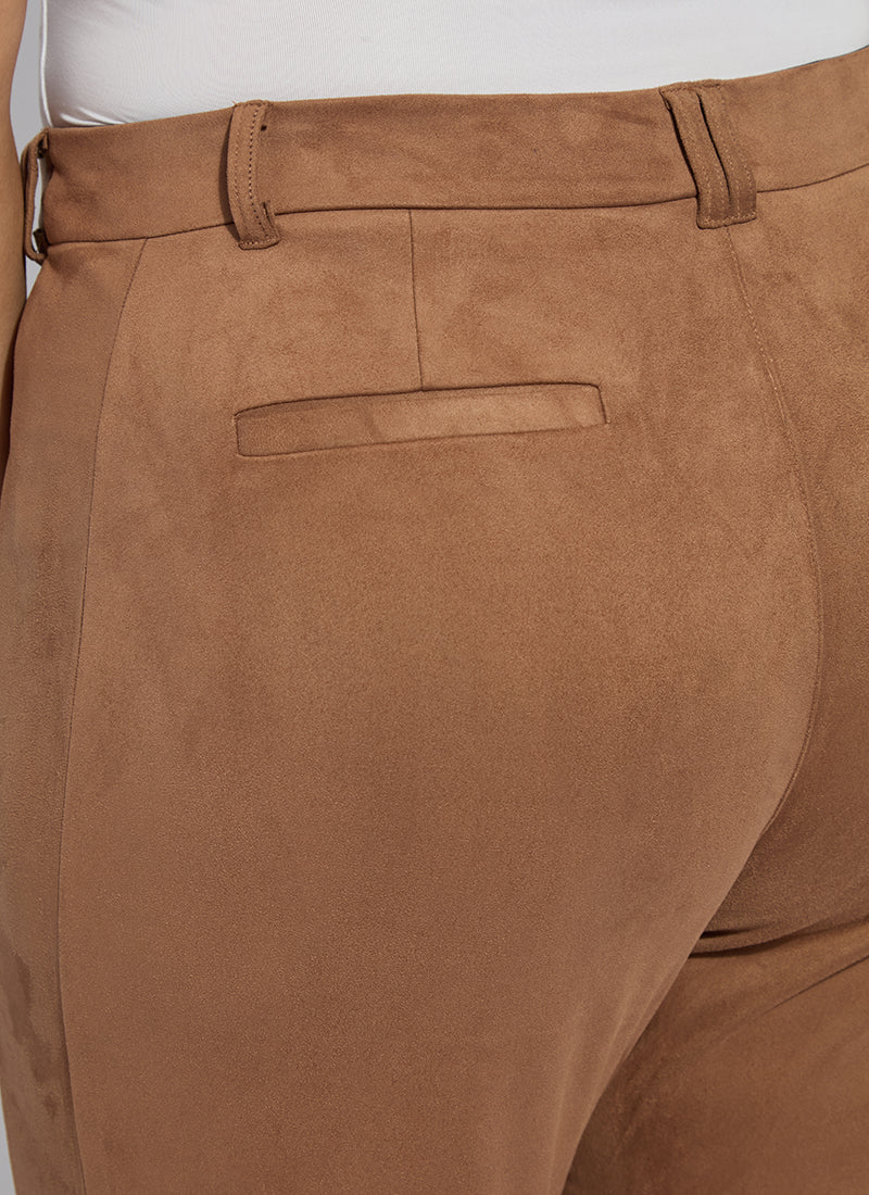 Lysse Vionette Vegan Suede Wide Leg Trouser Curvy (28" Inseam) Lux Camel