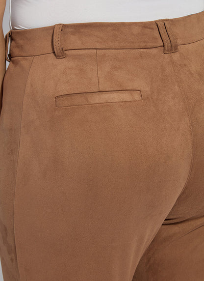 Lysse Vionette Vegan Suede Wide Leg Trouser Curvy (28" Inseam) Lux Camel