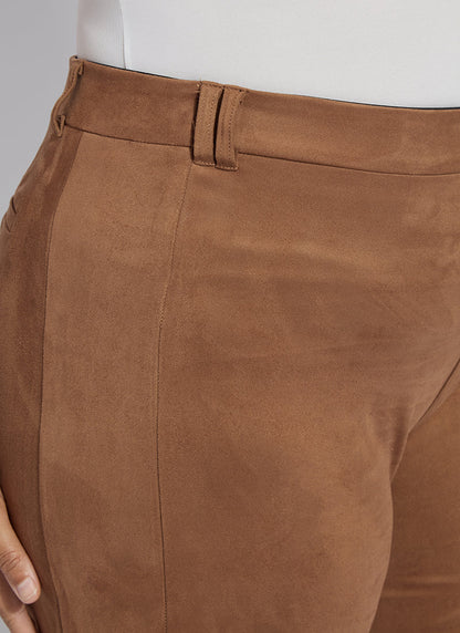 Lysse Vionette Vegan Suede Wide Leg Trouser Curvy (28" Inseam) Lux Camel
