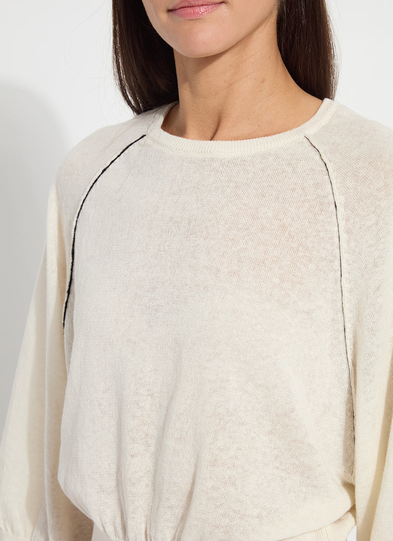 Lysse Anabela Wide Sleeve Knit Linen Sweater Sepia