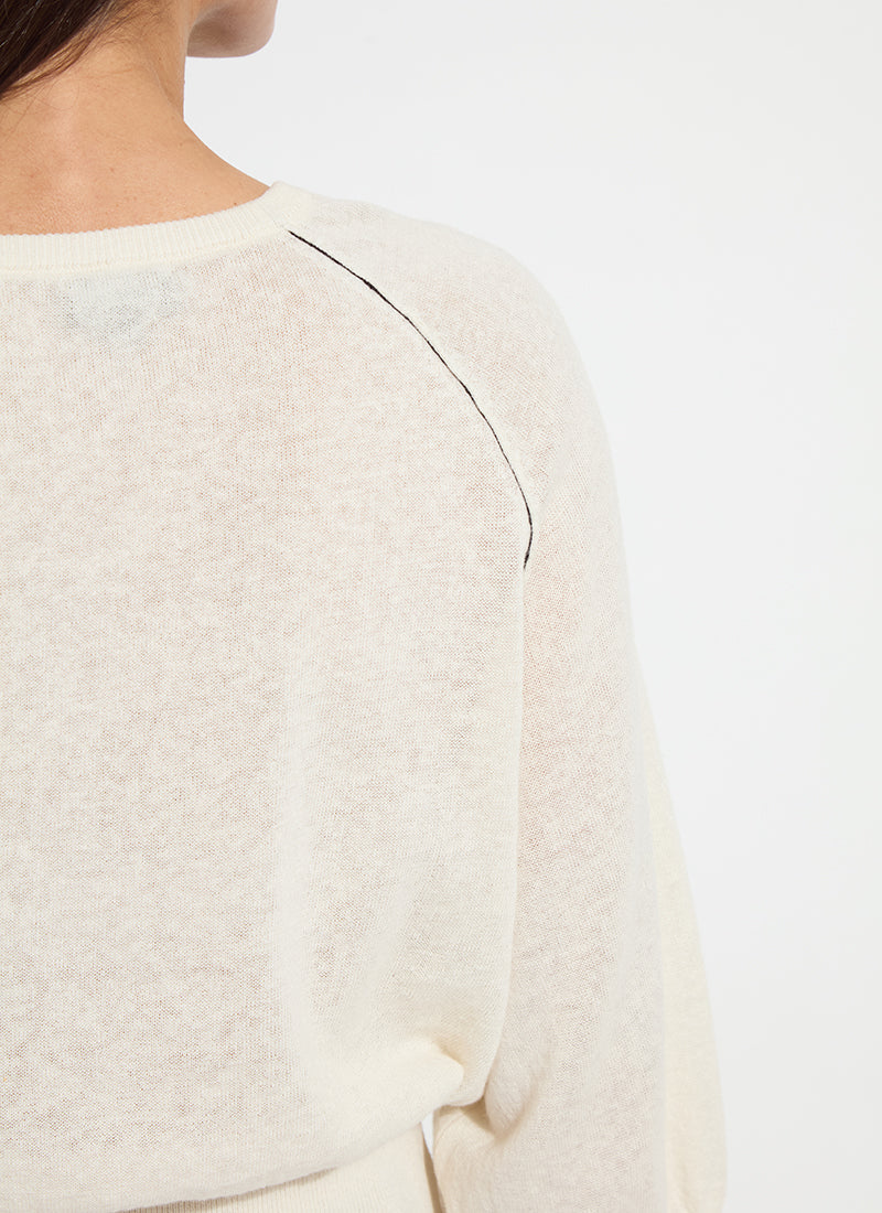 Lysse Anabela Wide Sleeve Knit Linen Sweater Sepia