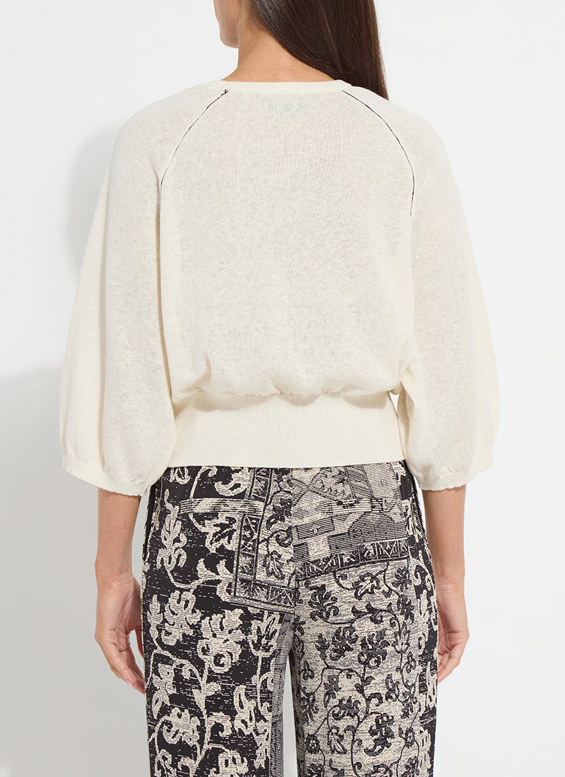 Lysse Anabela Wide Sleeve Knit Linen Sweater Sepia