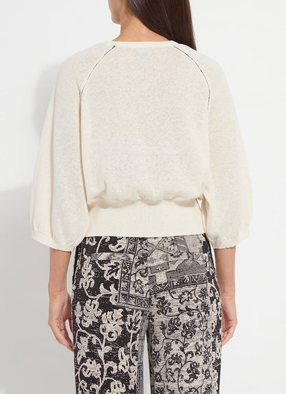 Lysse Anabela Wide Sleeve Knit Linen Sweater Sepia