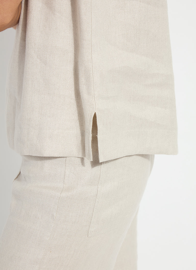 Lysse Gabriela Embroidered Linen Top Flax Linen
