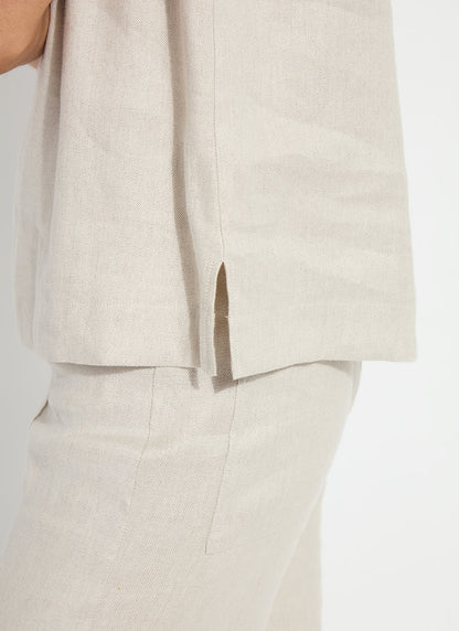 Lysse Gabriela Embroidered Linen Top Flax Linen