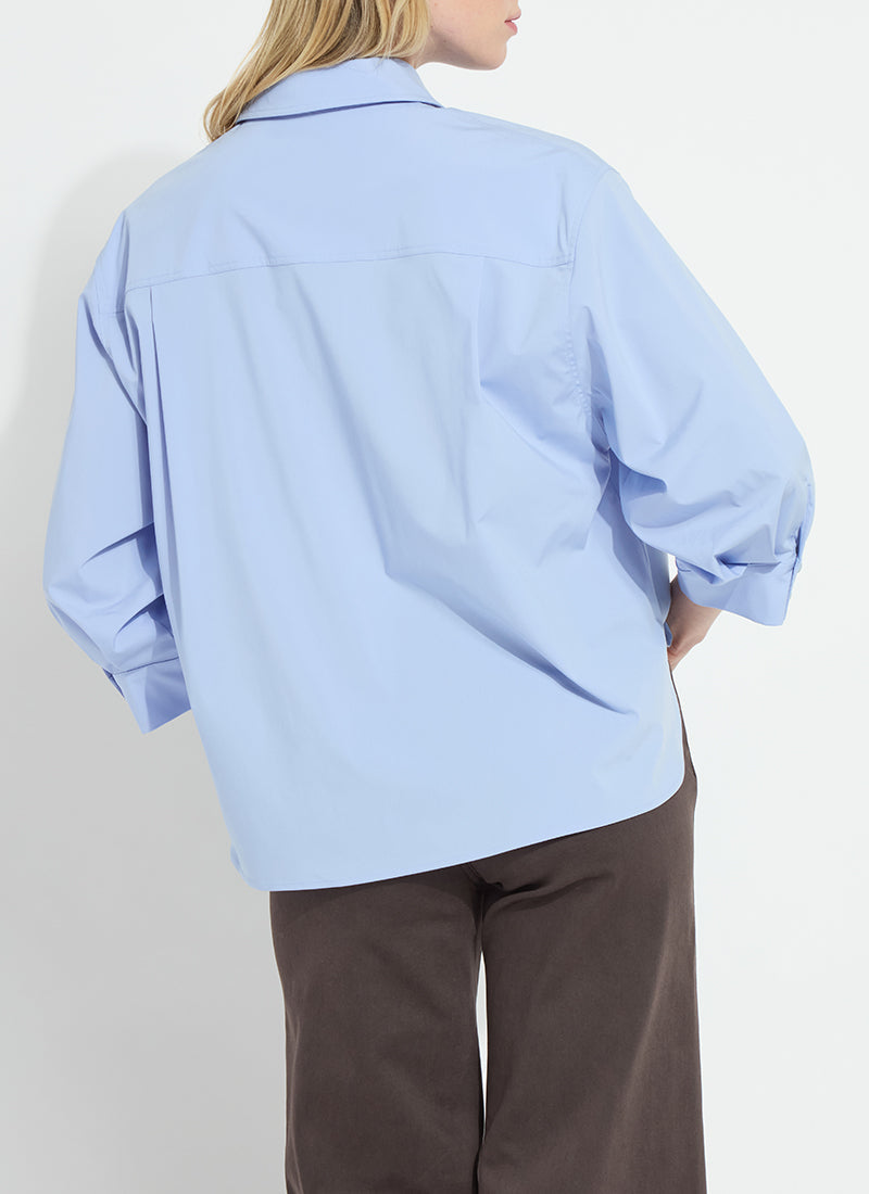 Lysse Enid Oversized Cropped Shirt Forget Me Not Blue