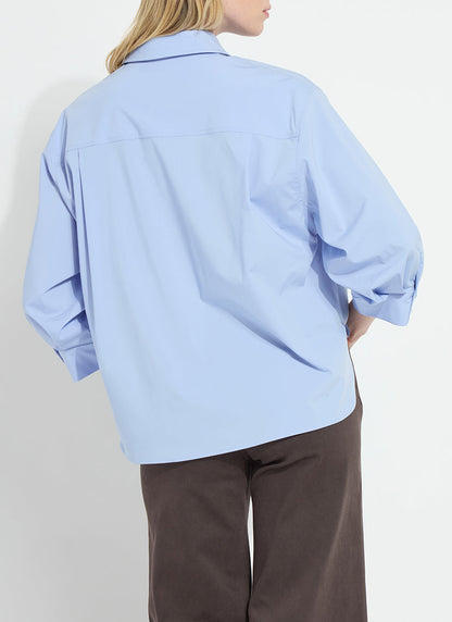 Lysse Enid Oversized Cropped Shirt Forget Me Not Blue