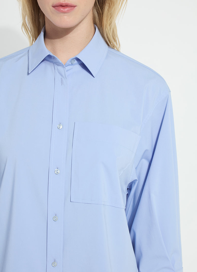 Lysse Enid Oversized Cropped Shirt Forget Me Not Blue