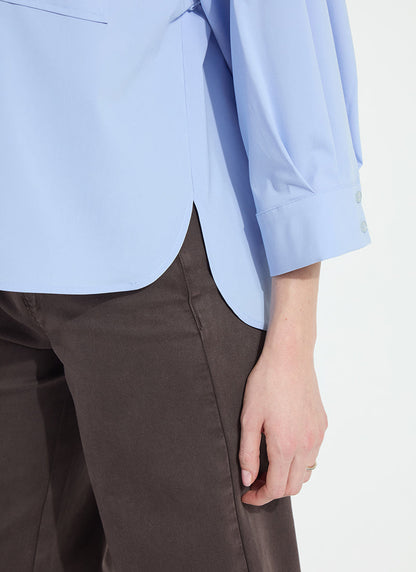 Lysse Enid Oversized Cropped Shirt Forget Me Not Blue