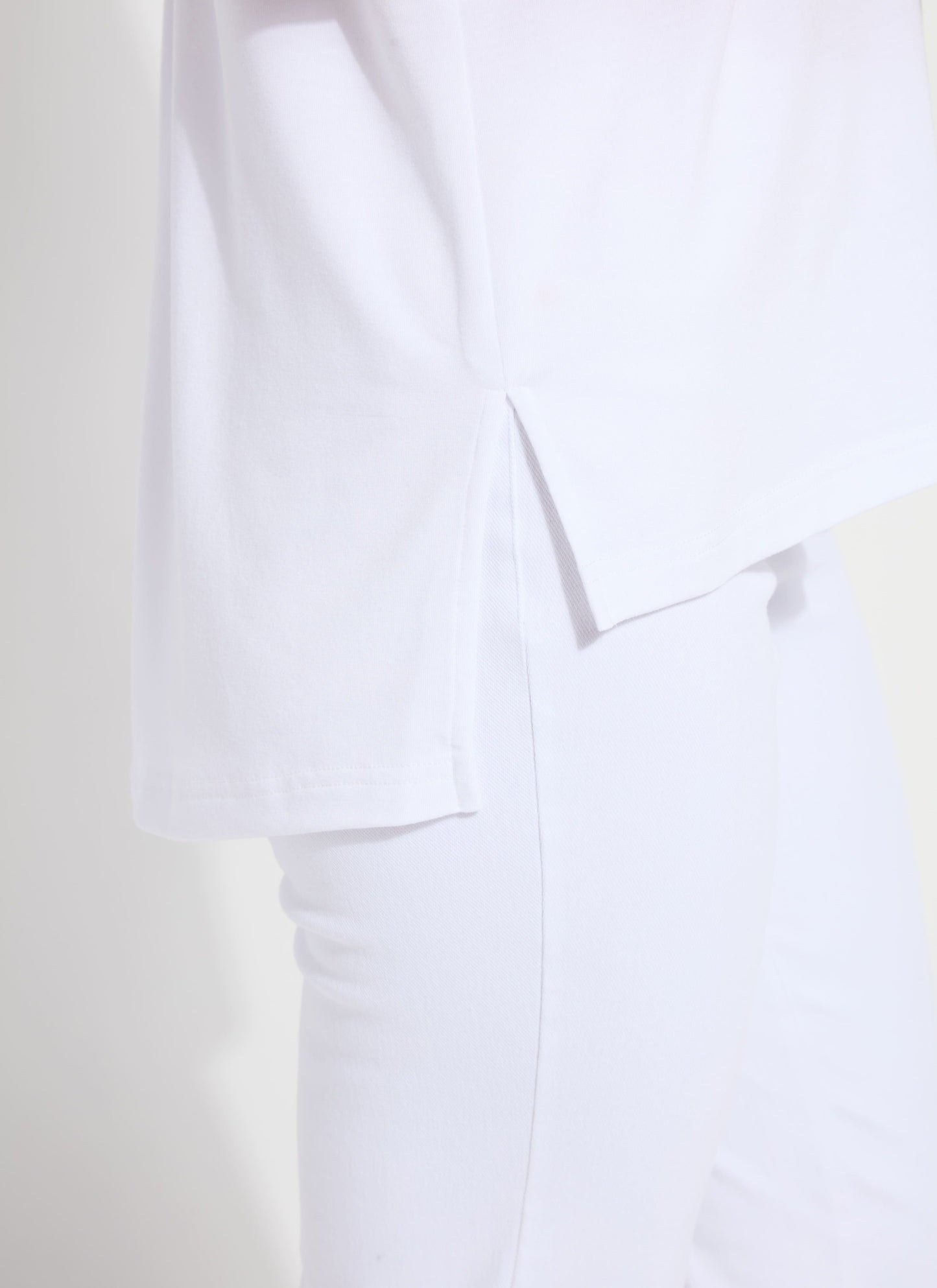 Lysse Safira Shirt Collar Mix Media Top White