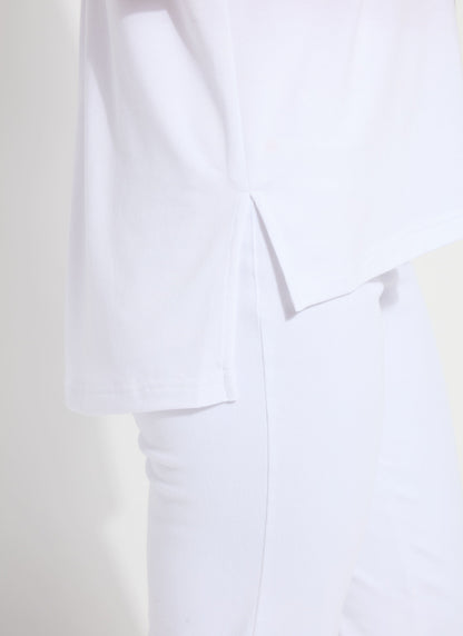Lysse Safira Shirt Collar Mix Media Top White
