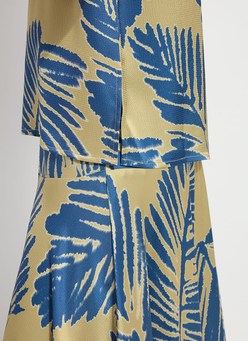 Lysse Catriona Tulip Sleeve Printed Top Sicilian Palm